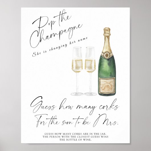 Vrijgezellenfeest raad hoeveel kurken poster (Voorkant)