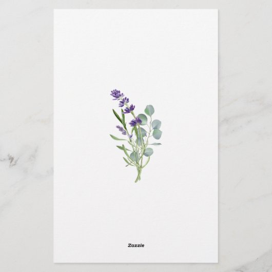 Vrijgezellenfeest Raad Prijs Spel Lavendel Eucalyp Briefpapier (Achterkant)