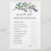 Vrijgezellenfeest Raad Prijs Spel Lavendel Eucalyp Briefpapier (Voorkant)