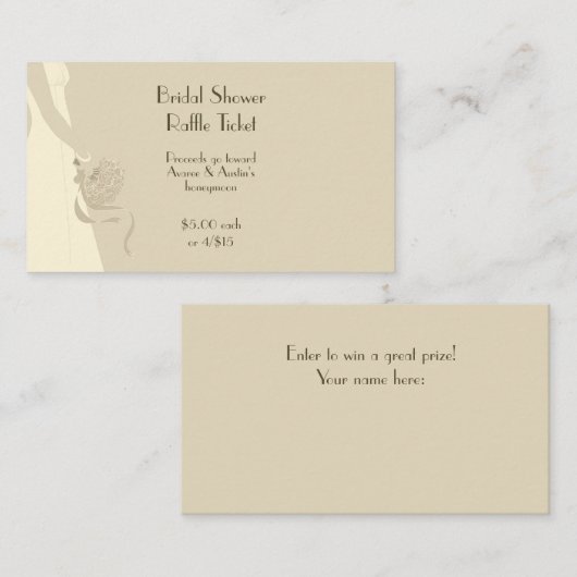 Vrijgezellenfeest Raffle Tickets Enclosure Kaart (Voorkant / Achterkant)