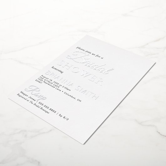 Vrijgezellenfeest Real Silver Foil Uitnodiging (Gedraaid)