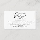 Vrijgezellenfeest Recept Aanvraag Kaart Invoegen (Voorkant)