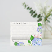 Vrijgezellenfeest Recept Delen Blauwe Hortensia Bl Briefkaart (Staand voorkant)