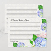 Vrijgezellenfeest Recept Delen Blauwe Hortensia Bl Briefkaart (Voorkant / Achterkant)