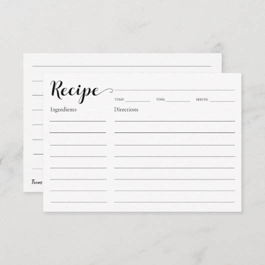 Vrijgezellenfeest Recept Informatiekaartje (Voorkant / Achterkant)