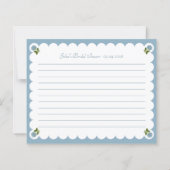 Vrijgezellenfeest Recept Kaart Dusty Blue Floral (Achterkant)