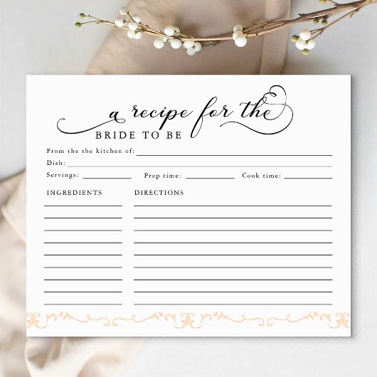 Vrijgezellenfeest Recept Kaart - Een recept voor d