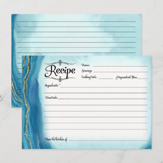 Vrijgezellenfeest Recept Kaart Modern Simple Geode (Voorkant / Achterkant)