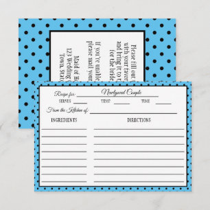 Vrijgezellenfeest Recept Kaart Polka Dot Blauw