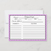 Vrijgezellenfeest Recept Kaart Polka Dot Lavendel (Voorkant)