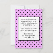 Vrijgezellenfeest Recept Kaart Polka Dot Lavendel (Achterkant)