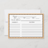 Vrijgezellenfeest Recept Kaart Polka Dot Peach (Voorkant)