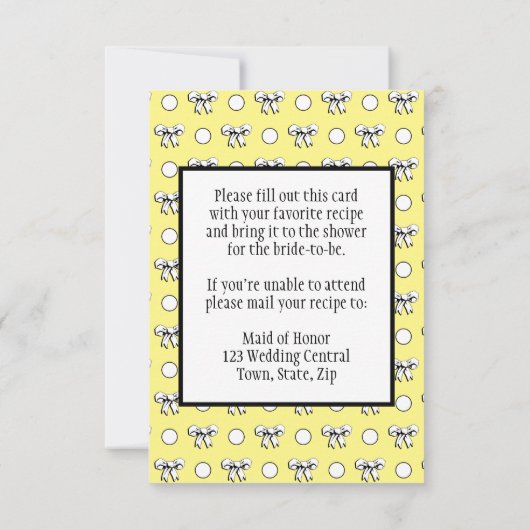 Vrijgezellenfeest Recept Kaart Stippen Bogen Boter (Achterkant)