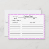 Vrijgezellenfeest Recept Kaart Witte Polka Dot Lav (Voorkant)