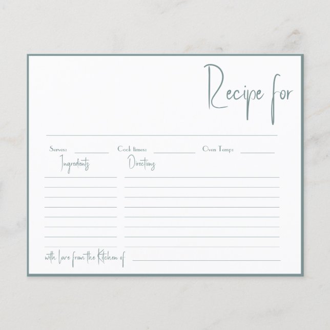 Vrijgezellenfeest Recept voor Liefde Advies Kaarte (Voorkant)