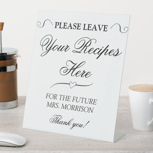 Vrijgezellenfeest Recepten Elegante minimalistisch Reclamebord Met Voetstuk (Insitu)