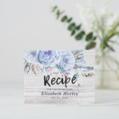 Vrijgezellenfeest Recipe Boho Flowers Feathers Woo Uitnodiging Briefkaart (Staand voorkant)