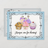 Vrijgezellenfeest Recipe Card Desserts Scroll Retr Briefkaart (Voorkant / Achterkant)