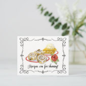 Vrijgezellenfeest Recipe Card Desserts Scroll Retr Briefkaart (Staand voorkant)