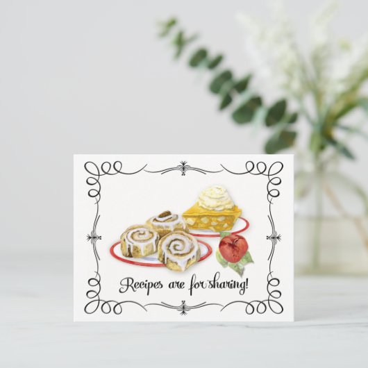 Vrijgezellenfeest Recipe Card Desserts Scroll Retr Briefkaart (Staand voorkant)