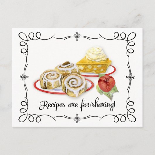 Vrijgezellenfeest Recipe Card Desserts Scroll Retr Briefkaart (Voorkant)