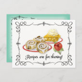 Vrijgezellenfeest Recipe Card Desserts Scroll Retr Briefkaart (Voorkant / Achterkant)