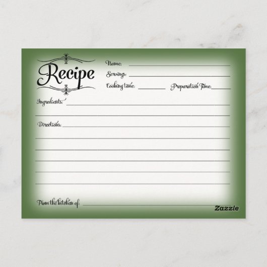 Vrijgezellenfeest Recipe Card Desserts Scroll Retr Briefkaart (Achterkant)