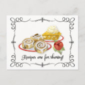 Vrijgezellenfeest Recipe Card Desserts Scroll Retr Briefkaart (Voorkant)