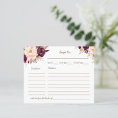 Vrijgezellenfeest Recipe Card Marsala Flowers (Staand voorkant)