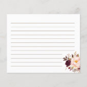 Vrijgezellenfeest Recipe Card Marsala Flowers (Achterkant)