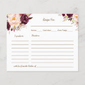 Vrijgezellenfeest Recipe Card Marsala Flowers (Voorkant)