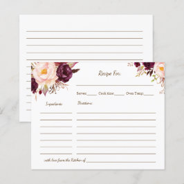 Vrijgezellenfeest Recipe Card Marsala Flowers