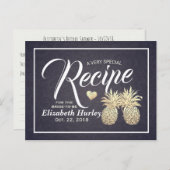 Vrijgezellenfeest Recipe Chic Gold Pineapple Navy Uitnodiging Briefkaart (Voorkant / Achterkant)