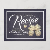 Vrijgezellenfeest Recipe Chic Gold Pineapple Navy  Uitnodiging Briefkaart (Voorkant)