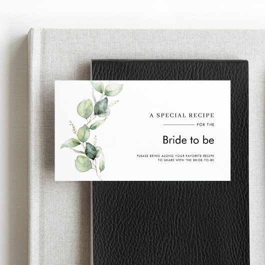 Vrijgezellenfeest Recipe Eucalyptus Greenery Informatiekaartje