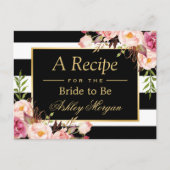 Vrijgezellenfeest Recipe Kaart  Floral Stripes (Voorkant)