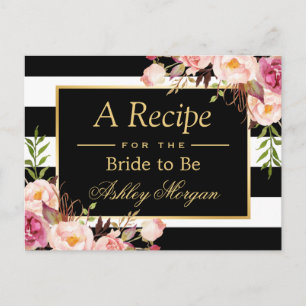 Vrijgezellenfeest Recipe Kaart  Floral Stripes