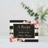 Vrijgezellenfeest Recipe Kaart  Floral Stripes (Staand voorkant)