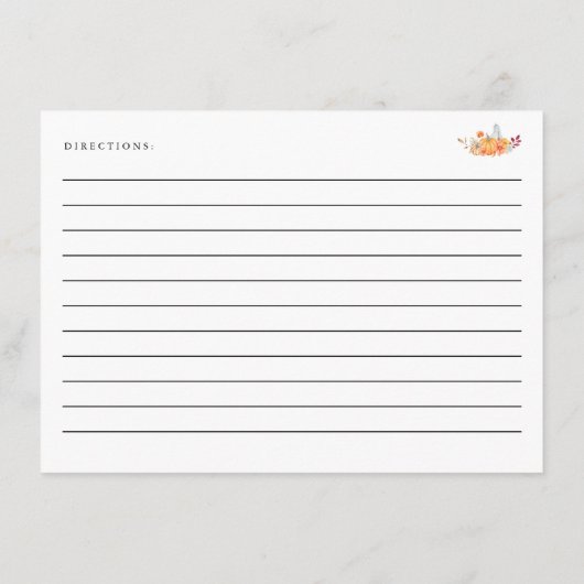 Vrijgezellenfeest Recipe Kaart Herfst Pumpkin herf (Achterkant)