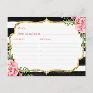 Vrijgezellenfeest Recipe Kaart Waterverf Floral St