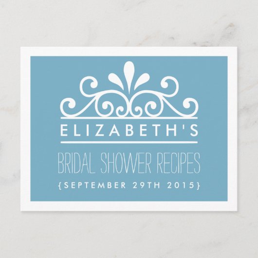 Vrijgezellenfeest Recipe Kaarten Blue Tiara (Voorkant)