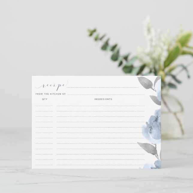 Vrijgezellenfeest Recipe Kards Stusty Blue Gray We (Staand voorkant)