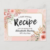 Vrijgezellenfeest Recipe Modern Elegant Roze Bloem Uitnodiging Briefkaart (Voorkant)