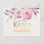Vrijgezellenfeest Recipe Natural Boho Floral Feath Uitnodiging Briefkaart (Voorkant)