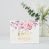 Vrijgezellenfeest Recipe Natural Boho Floral Feath Uitnodiging Briefkaart (Staand voorkant)