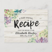 Vrijgezellenfeest Recipe Succulent Planten Rustisc Uitnodiging Briefkaart (Voorkant)