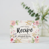 Vrijgezellenfeest Recipe Waterverf Bloem Rustig ho Uitnodiging Briefkaart (Staand voorkant)