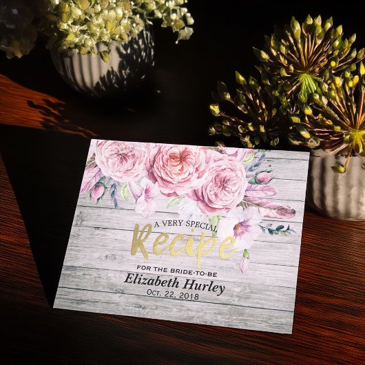 Vrijgezellenfeest Recipe Waterverf Floral Rustic W Uitnodiging Briefkaart