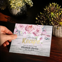 Vrijgezellenfeest Recipe Waterverf Floral Rustic W Uitnodiging Briefkaart