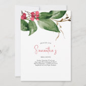 Vrijgezellenfeest Red Berries Holiday Party Waterv Kaart (Voorkant)